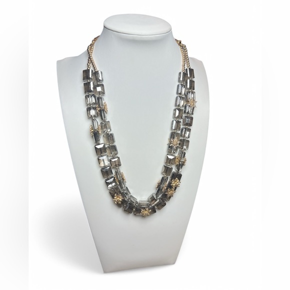 Macy's lonna & lilly 2 Strand‎ Holidy Snowflake Slide Closure Gemstone Necklace - Picture 1 of 6